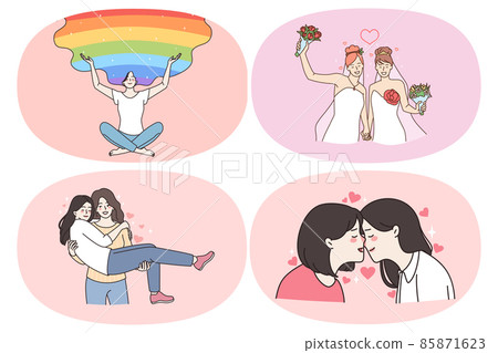 Homosexual love and lesbians concept 85871623