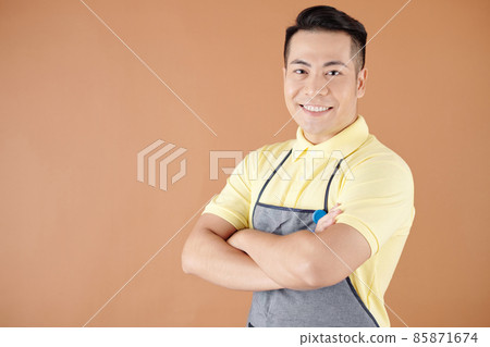 Smiling Coffeeshop Barista Smiling Coffeeshop Barista 85871674