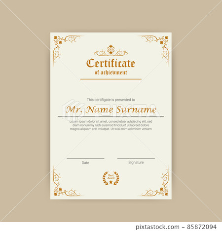 Certificate of achievement or diploma template 85872094