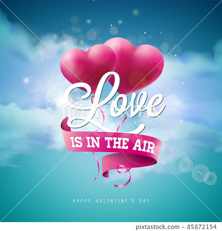 I Love You. Happy Valentines Day Design with Red Balloon Heart and Typography Letter on Cloud Sky Background.Vector Wedding and Romantic Valentine Theme Illustration for Flyer, Greeting Card, Banner I Love You. Happy Valentines Day Design with Red Balloon Heart and Typography Letter on Cloud Sky Background.Vector Wedding and Romantic Valentine Theme Illustration for Flyer, Greeting Card, Banner 85872154