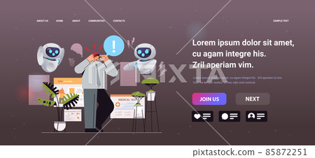 tired businessman suffering from headache painful area highlighted in red color sad busy man feeling bad 85872251