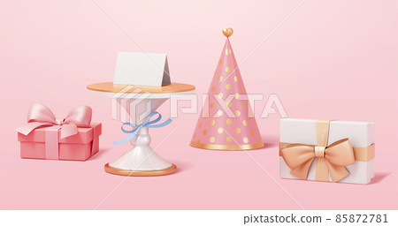 3d pink holiday related object set 3d pink holiday related object set 85872781