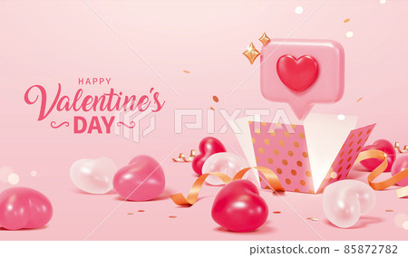 3d Valentine's Day surprise banner 3d Valentine's Day surprise banner 85872782