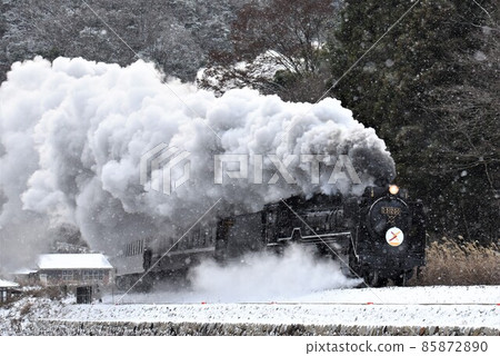 SL Christmas, JR Yamaguchi Line, shooting spot, snow scene, go to Shirainosato 85872890
