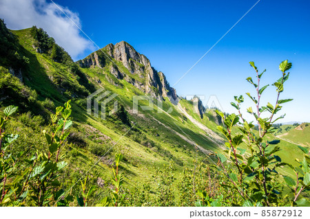 Mountain landscape in The Grand-Bornand, France 85872912