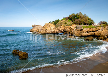 Rock of Basta and seaside in biarritz 85872924