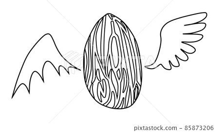Almonds, angel wings, devil wings (line drawing) Almonds, angel wings, devil wings (line drawing) 85873206