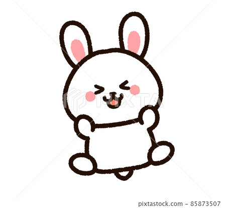 A cute rabbit happily jumping 85873507