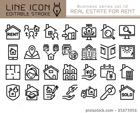 Line icon business series vol.12 real estate leasing 85873958