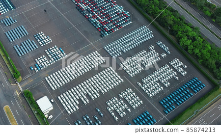 停車場、汽車廠、物流、航拍 85874213
