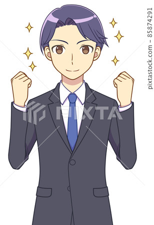 A man with a suit to play a guts pose 85874291