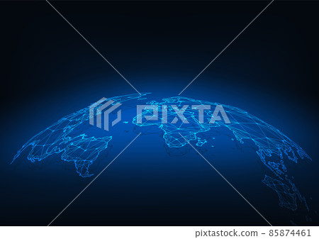 Global network connection. World map point and line composition concept of global business. Vector Illustration 85874461