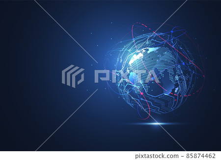 Global network connection. World map point and line composition concept of global business. Vector Illustration Global network connection. World map point and line composition concept of global business. Vector Illustration 85874462