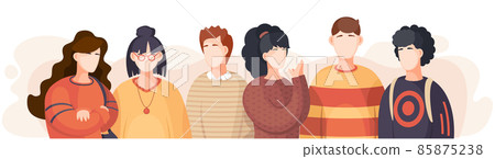 Group of people standing together, community and togetherness concept diversity portrait 85875238