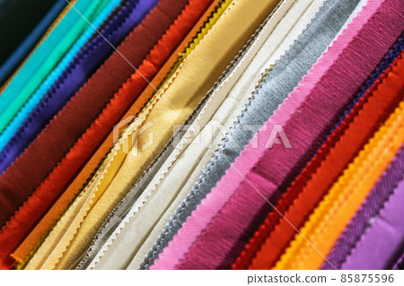 fabrics made of different materials, shades and colors 85875596
