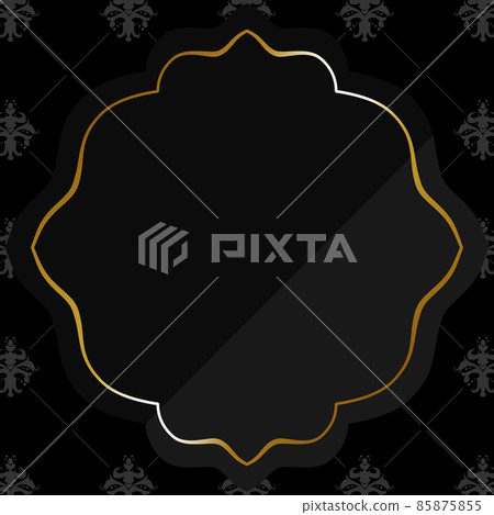 Elegant frame square black & gold classical black background 85875855