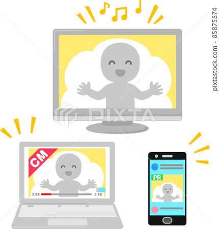 顯示廣告和廣告的電視和智能手機 85875874