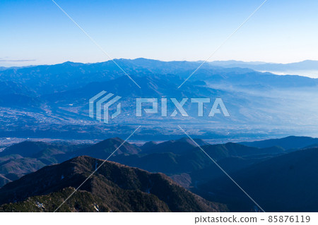 山景,觀音岳的壯麗景色,冬天 山景,觀音岳的壯麗景色,冬天 85876119