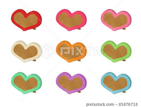 Cute heart photo frame illustration set 85876718