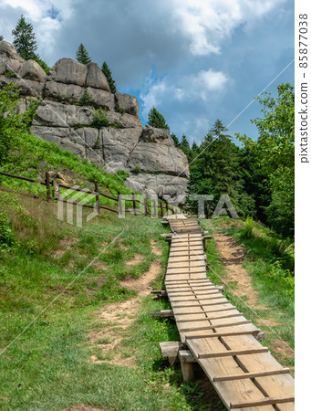 The rock complex of Tustan in Ukraine 85877038