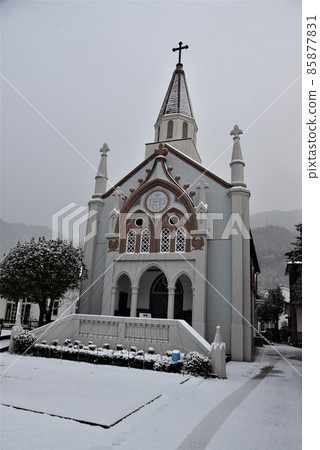 小京都津和野遠町通的雪景 85877831