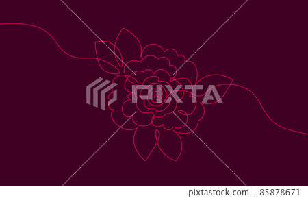 One line sunflower element. Black and white monochrome continuous single line art. Floral nature Woman day gift romantic date illustration sketch outline drawing One line sunflower element. Black and white monochrome continuous single line art. Floral nature Woman day gift romantic date illustration sketch outline drawing 85878671