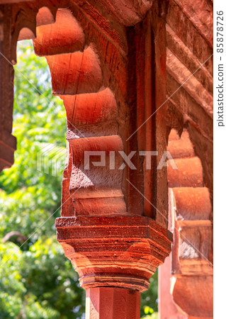 Facade details in Historical Agra Fort in Agra, Uttar Pradesh, India Facade details in Historical Agra Fort in Agra, Uttar Pradesh, India 85878726