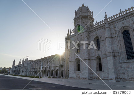 lisbon jeronimos monastery at sunset view lisbon jeronimos monastery at sunset view 85879063