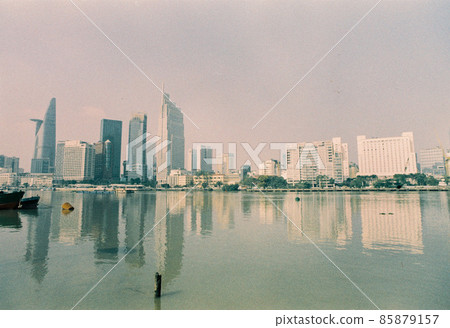 Landscape photo film: View of buildings located on the Saigon River 85879157