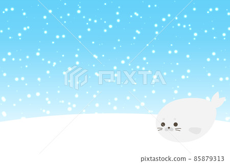 雪舞的海豹背景水平位置 雪舞的海豹背景水平位置 85879313