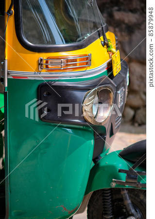 Front of the Tuk Tuk in the street in New Delhi, India Front of the Tuk Tuk in the street in New Delhi, India 85879948