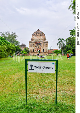 Yoga ground in Lodi Gardens in New Delhi Yoga ground in Lodi Gardens in New Delhi 85879962