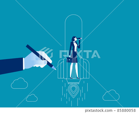 Creative innovation launch symbol as rocket. Startup vision vector illustration 85880058