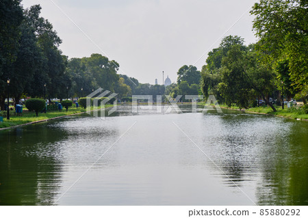 Rajpath Sitting Park and India Gate Boating Pond in New Delhi, India 85880292