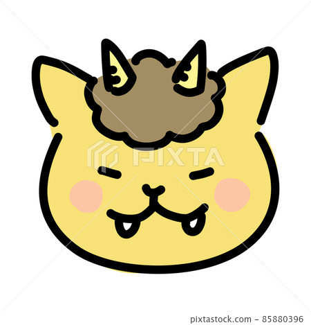 黃色惡魔貓的臉節分 85880396