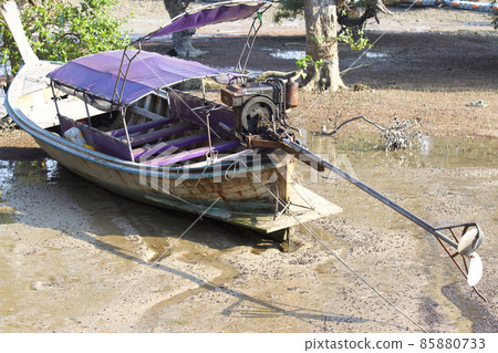 Old fishing boat on the Railay Peninsula, Thailand 85880733