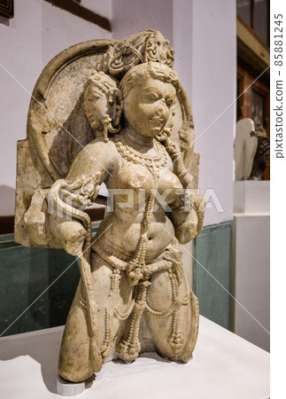 Trimurti sculpture at Albert Hall Museum in Jaipur, India 85881245
