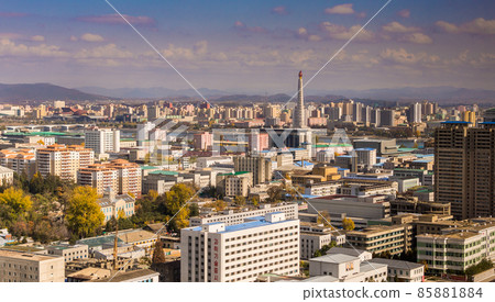 Cityscape view of Pyongyang, capital of North Korea Cityscape view of Pyongyang, capital of North Korea 85881884