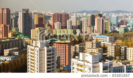Cityscape view of Pyongyang, capital of North Korea 85881887