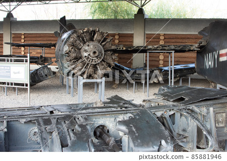Shot down US Air Force aircraft in the Victorious War Museum in Pyongyang, North Korea 85881946