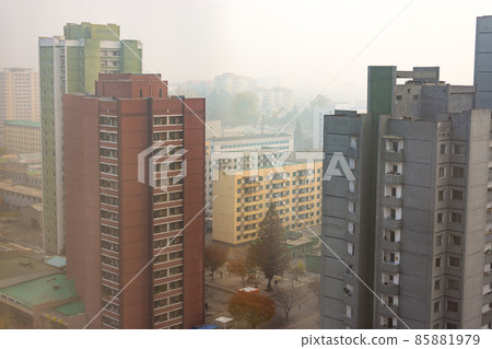 Apartment blocks in Pyongyang, capital of North Korea 85881979