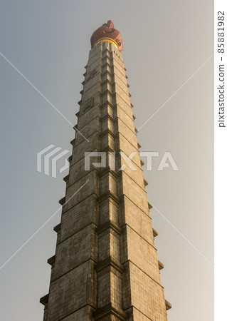 Juche tower, communist monument in Pyongyang, capital of North Korea 85881982