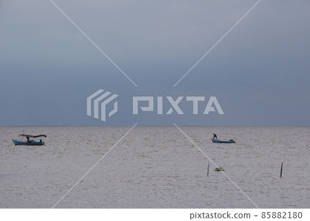 Sea and fishing boat 85882180