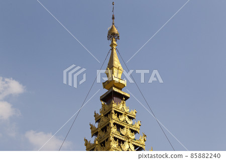 Buddhist temple complex Shwedagon is a historical symbol of Buddhism, Myanmar 85882240