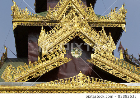 Buddhist temple complex Shwedagon is a historical symbol of Buddhism, Myanmar Buddhist temple complex Shwedagon is a historical symbol of Buddhism, Myanmar 85882635