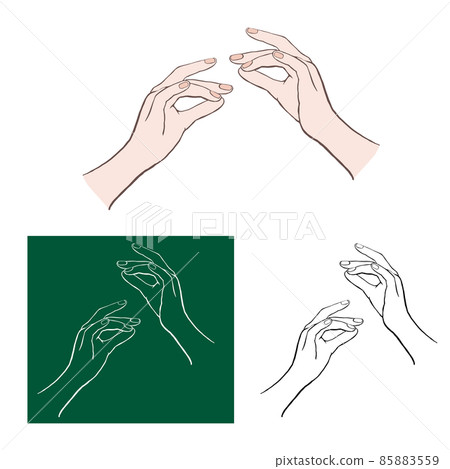 雙手，手腕，美麗的手，雙手按摩-插圖素材 [85883559] - PIXTA圖庫