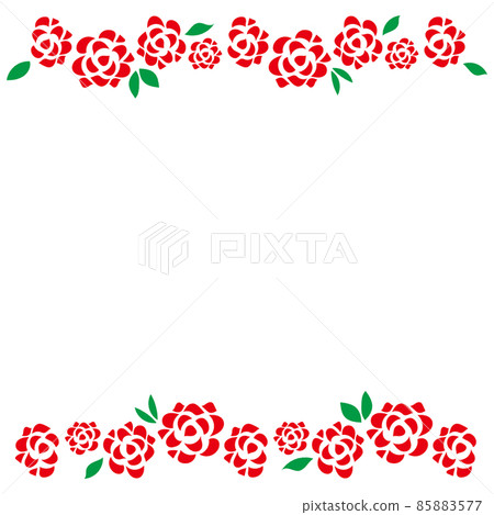 Simple red rose line material - Stock Illustration [85883577] - PIXTA