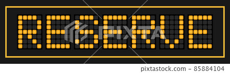 Orange color led in word reserve on black background 85884104