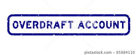 Grunge blue overdraft account word square rubber seal stamp on white background 85884110