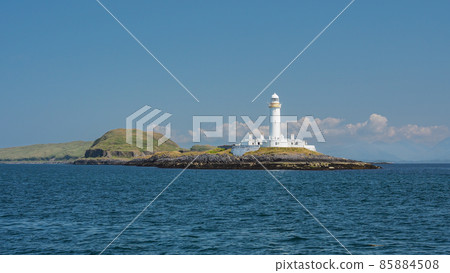 Lismore lighthouse on Eilean Musdile at the entrance to Loch Linnhe, Hebrides 85884508